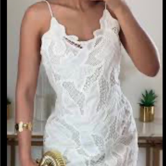 H&M White Crochet Lace Slip Dress .. XS or S - Picture 4 of 4